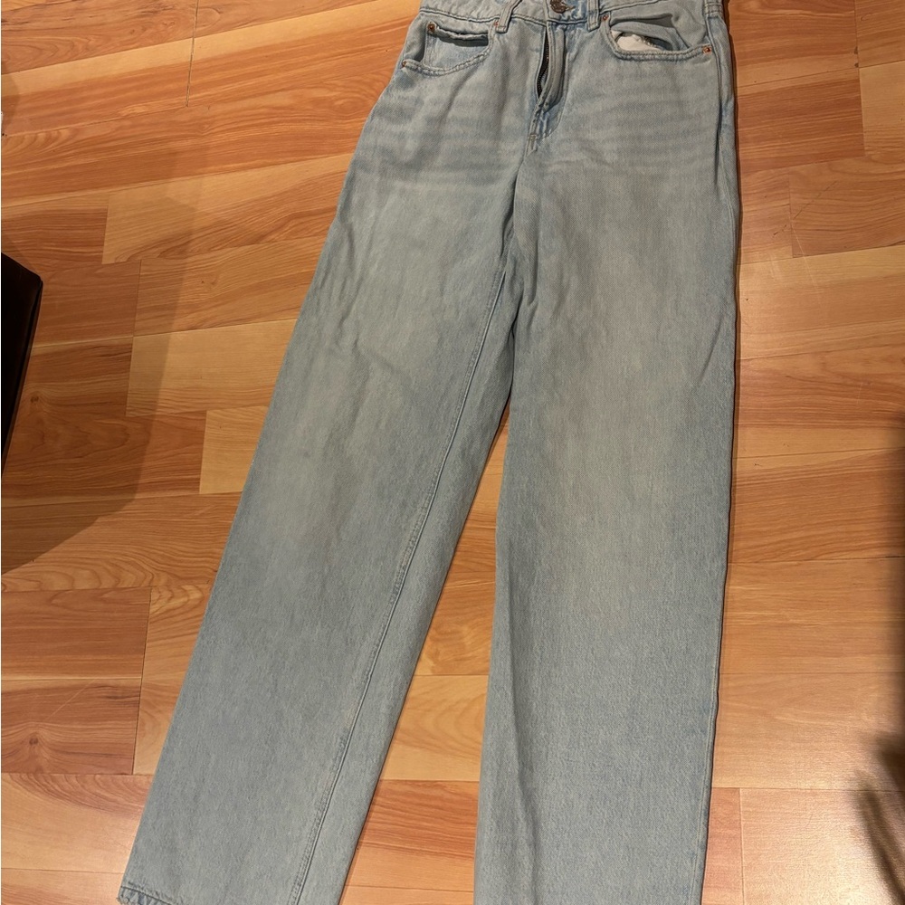 Garage Blue Straight Jeans High-Waisted